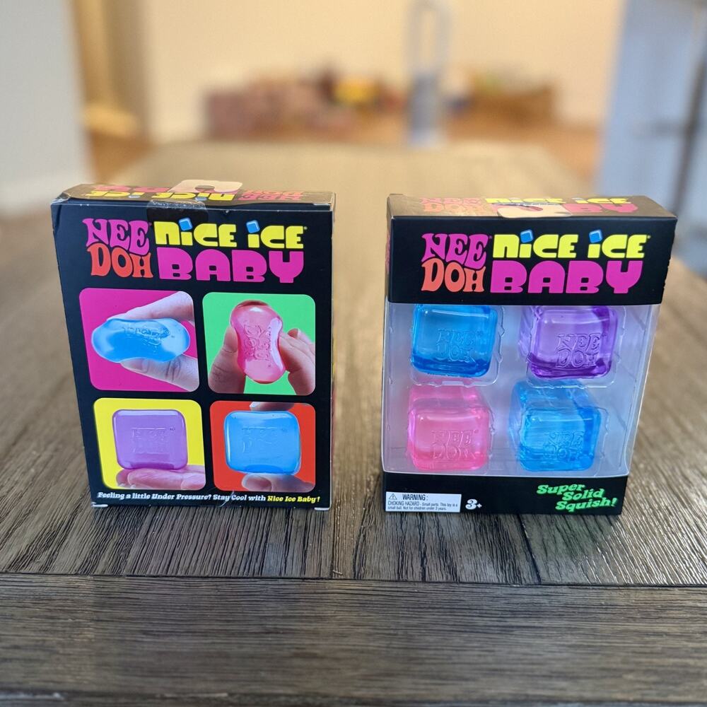 Schylling NeeDoh Nice Ice Baby 4 Pack Squishy Cube Sensory Fidget Toy Viral New - Picture 5 of 7